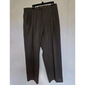 VTG Slates Pants Mens 36x27 Gray Dacron Slacks Business Office Formal Pleated